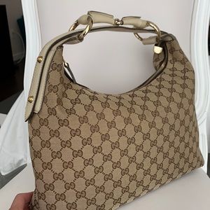 Authentic Gucci GG Horsebit Hobo Bag